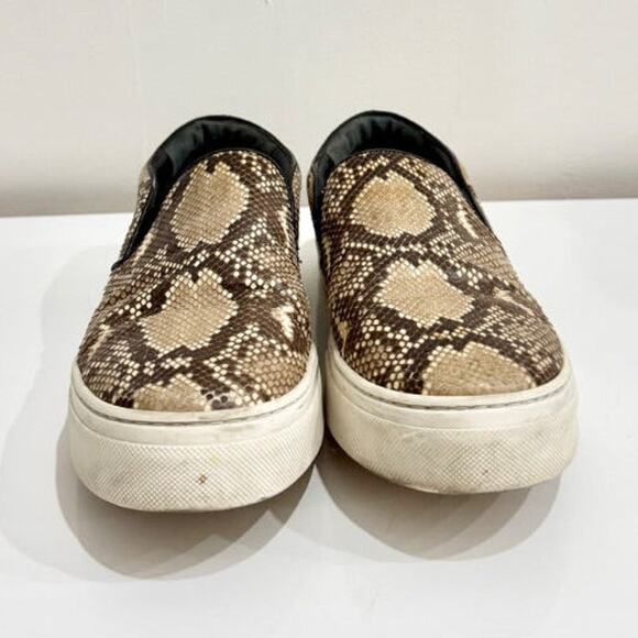 Celine Python Snakeprint Round Toe Slip On Sneakers Beige Women's Size 39 US 8.5 - Picture 2 of 7